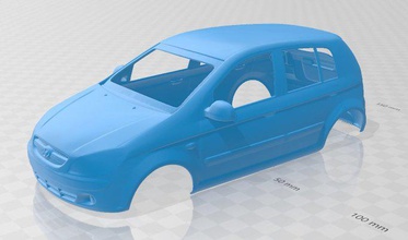 hyundai getz 2006 printable body car 3d print model in automotive 3dexport slot scalextric tamiya rc miniz hobby micro 3d print model - Mito3D