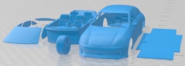 hyundai ioniq 6 2023 imprimable voiture automobile fente scalextric tamiya rc miniz loisir micro moulé pression 3d print model - Mito3D