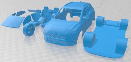 hyundai kona 2021 druckbar wagen 3d drucken modell automobil 3dexport slot scalextric tamiya rc miniz hobby mikro 3d print model - Mito3D