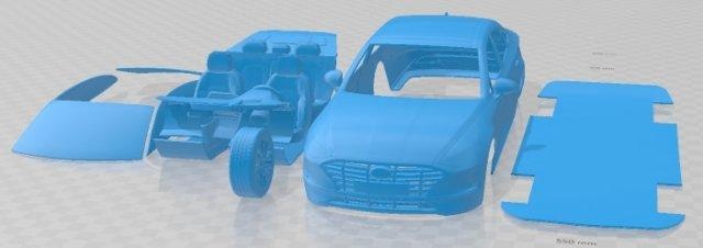 hyundai sonata 2020 stampabile macchina settore automobilistico fessura scalextric tamiya rc miniz passatempo micro pressofuso 3d print model - Mito3D