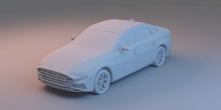 hyundai sonata 2020 imprimível 3d impressão modelo in automotivo 3dexport 3dprinting carro veículo sedan printcar rc brinquedo roda dirigir auto jogos brinquedos capuz 3d print model - Mito3D