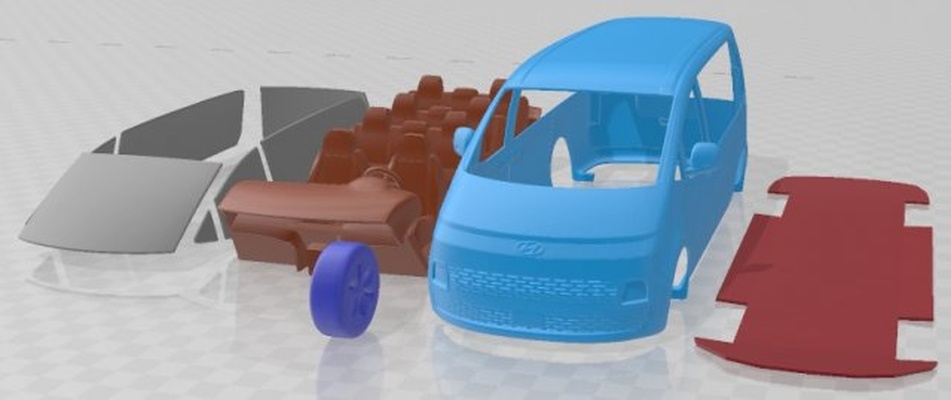 hyundai staria 2022 imprimível furgão 3d impressão modelo in automotivo 3dexport fenda escalextrico tamiya rc miniz passatempo micro diecast 3d print model - Mito3D