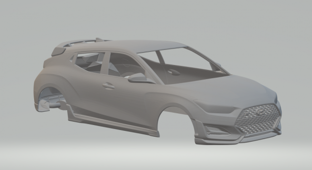 hyundai veloster 3d impresión modelo in vehículo 3dexport fundido presión slot car tragamonedas espacio coche vehiculo caliente ruedas calientes rc 3D print model - Mito3D