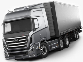 hyundai ancien bande annonce lourd devoir semi camion truck tir coréen commercial véhicule transport récipient détaillé réaliste 3d print model - Mito3D