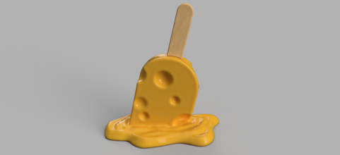 glace crème fromage 3d impression modèle in sculpture 3dexport jouet plastique amusement intérieur déco statue décor bureau cône illustration bâton jaune verticale aliments dessert doux art 3d print model - Mito3D
