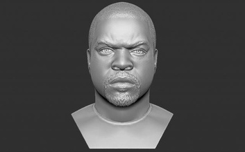 ice cube bust 3d printing ready stl obj formats ludacris ice cube notorious biggie rapper celebrity famous eminem jay snoop dogg dre east coast kanye west singer diddy
