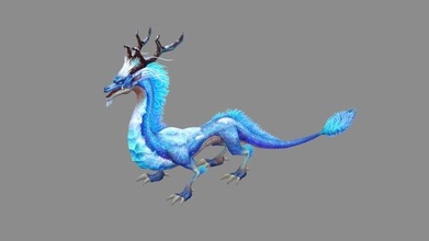 gelo Dragão chinês serpente mítico monstro mágico leste Ásia água congeladas neve criaturas polimodelo mão pintado animais dinossauro 3d print model - Mito3D