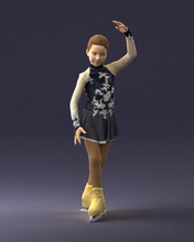ice skating girl 0158 3d print ready model in child 3dexport scan polygon 3dprint human male realistic posed character people miniature style fashion photochildren children 3d print model - Mito3D
