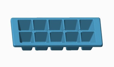 gelo bandeja ice tray água plástico congeladas geladeira congelador frigorífico congelar cubo cube plásticos Solidworks creo catia catiav5 3d print model - Mito3D