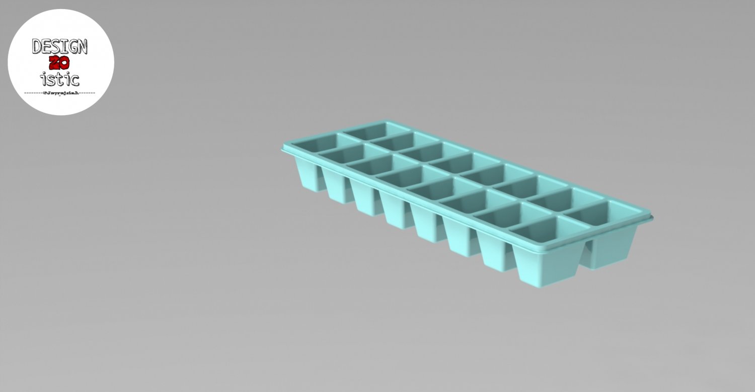 icecube tray 3dmodel 3d print model in kitchen dining 3dexport design mechanicalengineering solidworks designer assembly engineering autocad catia industrialdesign productdesign engineer machining manufacturing render icecubetray kichen 3D print model - Mito3D