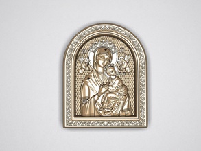 icona madre di dio classica legno 3dmodel cnc la scultura elemento medaglione decorazione barocco scherma pannellatura stl lady santo prototipazione piacevolmente custume 3d print model - Mito3D