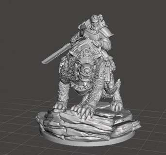 ig rough rider wolf miniature model games rpg dnd board imperialguard militia trooper warrior hero fighter soldier colonial-marines wolves 40k warhammer dungeons-and-dragons monster creature animal fantasy scifi pathfinder valhallan mounted 3d print model - Mito3D