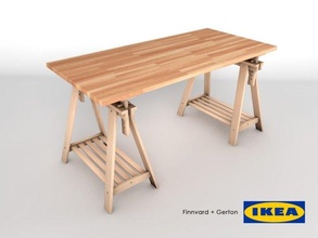 ikea table finnvard gerton desk rigged 3d model in 3dexport furniture kitchen 3d print model - Mito3D