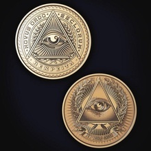 illuminati moneta 3d stampa modello in monete distintivi 3dexport muratore occhio stl i soldi ordine piramide 3d print model - Mito3D
