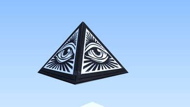 illuminati pyramid lowpoly free 3d model in miscellaneous 3dexport conspiracy decoration 3dprint 3d print model - Mito3D