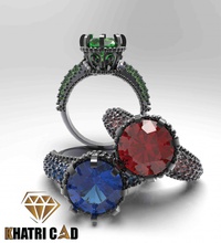 indien style bague libre 3d impression modèle in anneaux 3dexport bijoux or argent vêtements stl imprimable 3dmodel cœur diamant 3d print model - Mito3D