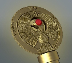 indiana jones funcionários of ra 3d impressão modelo in varreduras réplicas 3dexport medalhão caçadores arca perdida movieprop egípcio bronze 3d print model - Mito3D