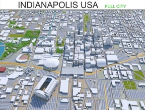 indianapolis indiana usa 3d model in cityscapes 3dexport building map area city urban street topography road block skyscraper house neighborhood skyline downtown tramsport exterior 3d print model - Mito3D
