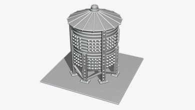 industriale serbatoio olio piattaforma benzina derrick il carburante di fabbrica raffineria costruzione pipeline chimica miniature 3d print model - Mito3D