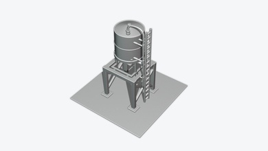 endüstriyel tank yağ platform benzin derrick yakıt fabrika rafineri inşaat boru hattı kimyasal Minyatürler 3d print model - Mito3D