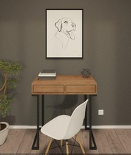 industrialdeskobj escritorio oficina madera industrial mínimo interior 3d print model - Mito3D