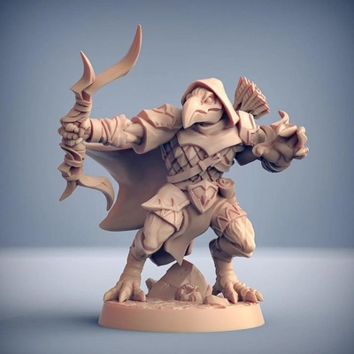 infiltrator gryphkin d miniatures ready to print 3d model in sculpture 3dexport infiltrator-gryphkin dragons dungeons fantasy mini modular rpg miniature tabletop supports wargame rogue dnd ttrpg kenku artisan guild presupported 3d print model - Mito3D