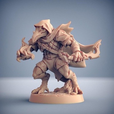 infiltrator gryphkin e miniatures ready to print 3d model in sculpture 3dexport infiltrator-gryphkin dungeons fantasy mini modular rpg miniature tabletop supports wargame rogue dnd ttrpg kenku artisan guild presupported dragons 3d print model - Mito3D