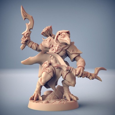 infiltrator gryphkin f miniatures ready to print 3d model in sculpture 3dexport infiltrator-gryphkin dragons dungeons fantasy mini modular rpg miniature tabletop supports wargame rogue dnd ttrpg kenku artisan guild presupported 3d print model - Mito3D