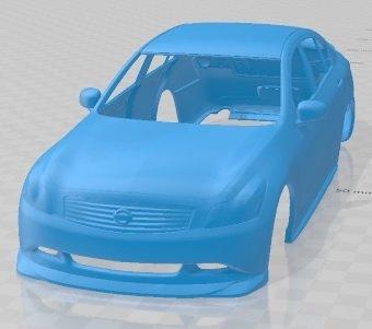 infinito g35 sedan deriva imprimível corpo carro automotivo fenda escalextrico Tamiya rc miniz passatempo micro 3d print model - Mito3D