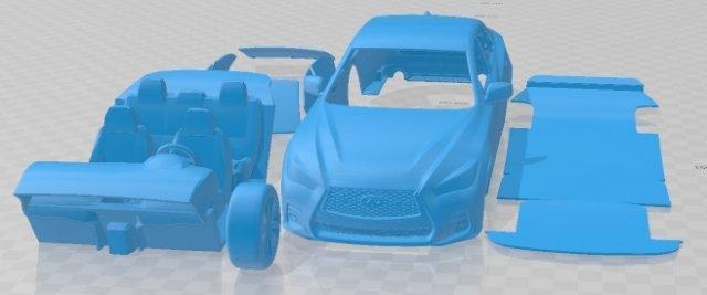 infiniti q50 2021 imprimible coche vehiculo automotor espacio scalextric Tamiya rc miniz pasatiempo micro 3d print model - Mito3D