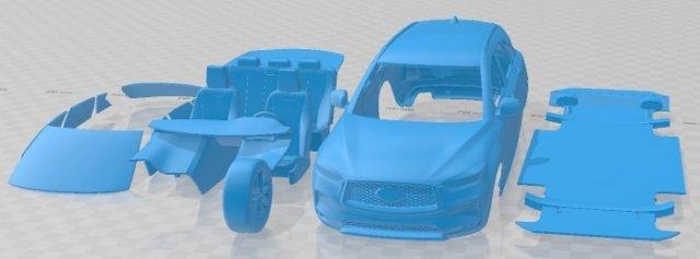 infiniti qx50 2019 imprimible coche vehiculo automotor espacio scalextric Tamiya rc miniz pasatiempo micro fundido presión 3d print model - Mito3D
