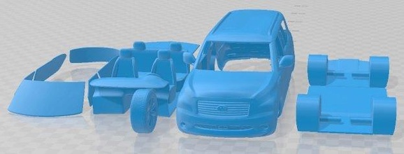 infiniti qx80 2011 druckbar wagen 3d drucken modell automobil 3dexport slot scalextric tamiya rc miniz hobby mikro 3d print model - Mito3D
