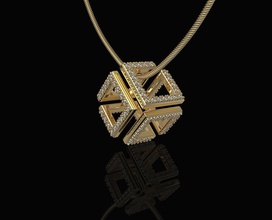 infinity cube pendant 3d print model in pendants 3dexport printable stl gold silver platinum sterling gems jewel women girls brilliant stylish diamond infinity-cube jewellry 3d print model - Mito3D