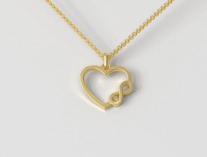 infinity love pendant  pendants gold gold-ring jewelry jewelry-rings pauloranieri trendy fashion modern pendant gold-pendant eternitty infinity heart love love-pendant heart-pendant necklace  3d print model - Mito3D