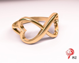 infinito anillo la joyería de oro diseño cnc 3dprinting impresión 3d print model - Mito3D
