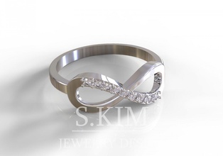 infinidade anel clássico imprimível 3d modelo Projeto cnc moagem jóia Casamento proposta brincos gesso oval 3d print model - Mito3D