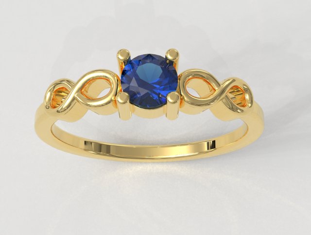 infini solitaire bague anneaux or bijoux paulorani branché mode moderne argent engagement gemme mariage éternité 3D print model - Mito3D