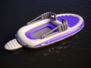 inflável barco água iate navio embarcação borda caiaque forro lancha piscina oceano veículo canoa mar atracar piquenique vela brinquedo 3d print model - Mito3D