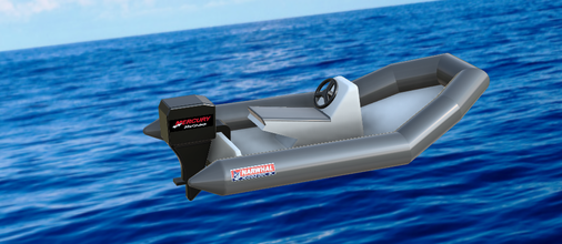aufblasbar Boot Schiff Rumpf Schlauchboot Meer Ozean 3d print model - Mito3D