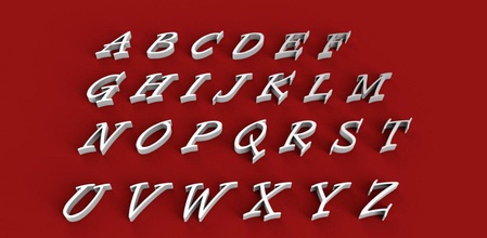 informale romana carattere maiuscolo in minuscolo 3d lettere file stl alfabeto 3dletters tipo di tipi 3dprint 3dmodel lingua testo parole segno gadget le decorazioni scuola 3d print model - Mito3D