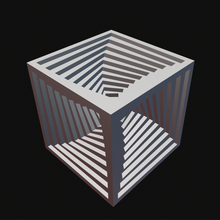 spirale vortice cubo 3d stampa modello in matematico arte 3dexport ipercubo tesseract frattale stampabile ruotato astratto astrazione infinito scultura futuristico arredamento simbolo decorazione concentrico 3d print model - Mito3D