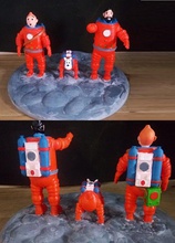 inspiré scène livre séries tintin explorateurs lune 3d impression modèle in animaux 3dexport exploradores luna herge fusée astronaute milou capitaine églefin objectif objetivo 3d print model - Mito3D