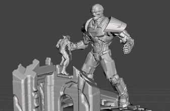 inspirado escena X Men glotón centinela ataque sentinela gepardo lobezno 3d print model - Mito3D