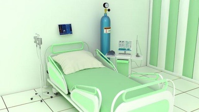 intensif soucier unité 3 icu lit hôpital santé chambre respirateur sérum intérieur patient maladie science docteur médical médicament soins équipement dispositif urgence 3d print model - Mito3D