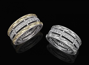 entrelaçado noivado anel 3d impressão modelo in argolas 3dexport imprimível ouro prata platina esterlina gema gemas brilhante mulheres dedo diamantado moda empena joalheria 3d print model - Mito3D