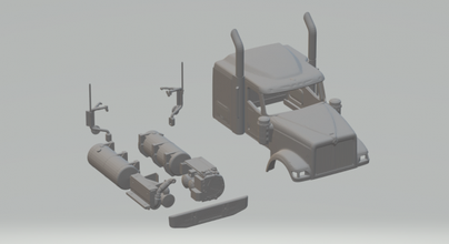 internacional águila 9900 cabina 3d impresión modelo in vehículo 3dexport fundido presión slot car tragamonedas espacio coche vehiculo caliente ruedas calientes rc camión freightliner kenworth mack cama durastar navistar 3d print model - Mito3D