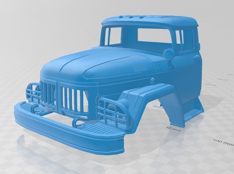 international flatbed printable cabin truck slot scalextric tamiya rc hobby crawler 3D print model - Mito3D