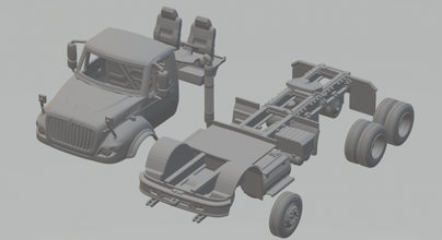 international workstar tractor truck 3d print model in vehicle 3dexport diecast slot-car slotcar slot car hot hotwheels rc hauler eagle peterbilt mack 3d print model - Mito3D