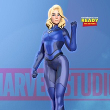 invisible woman invisible-girl heroes comic comic-art 3dprint 3dprinting statue figure figurine 3d print model - Mito3D