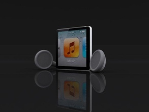 ipod 3d model high polygon music player headset electronics gadget 3d print model - Mito3D